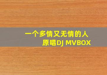 一个多情又无情的人原唱DJ MVBOX